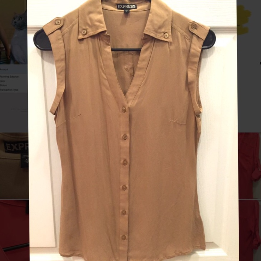 Express Portofino sleveless tank button down